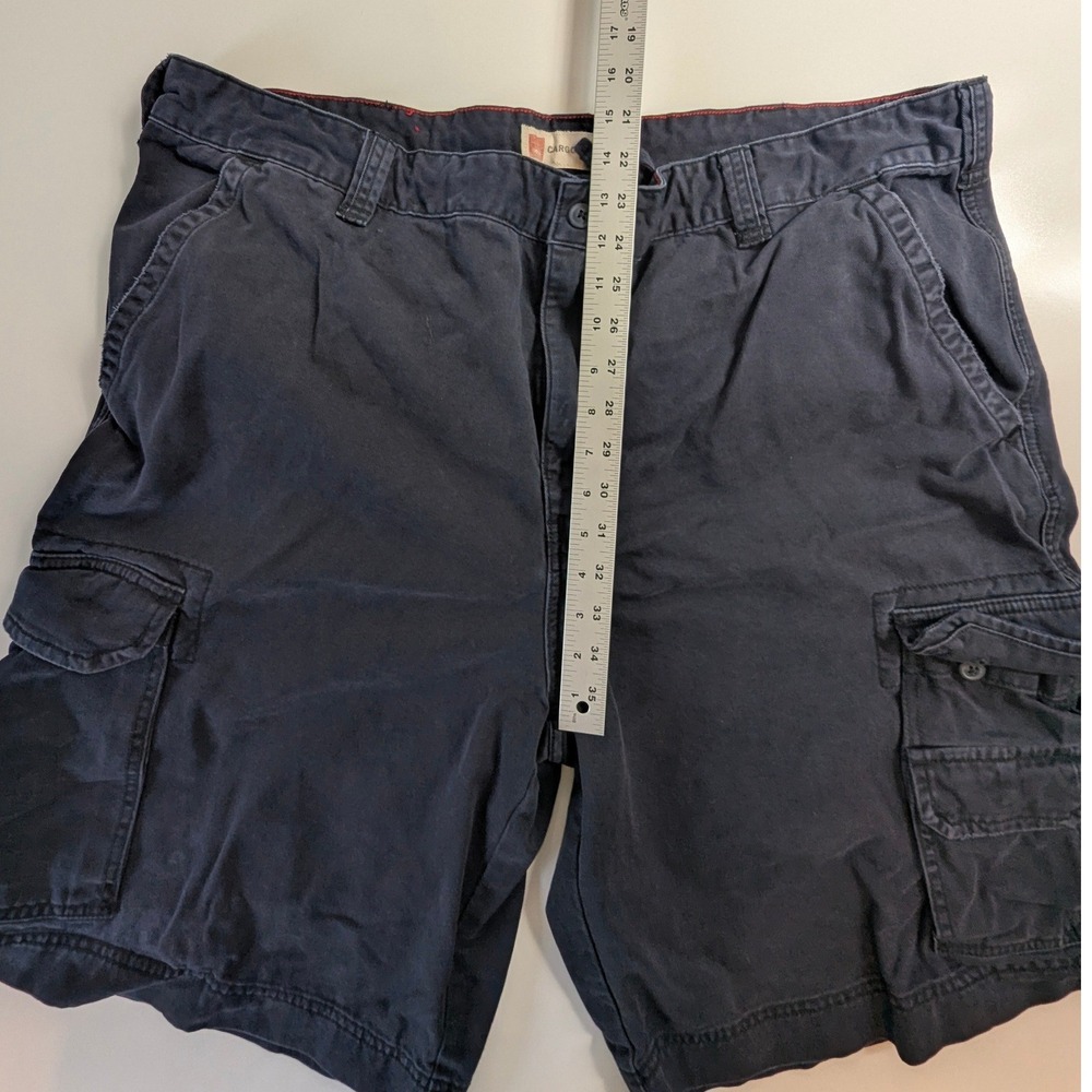 Cargo Supply Mens Navy Blue 100% Cotton Utility Cargo Shorts Waist 42 Y2K - Picture 4 of 6